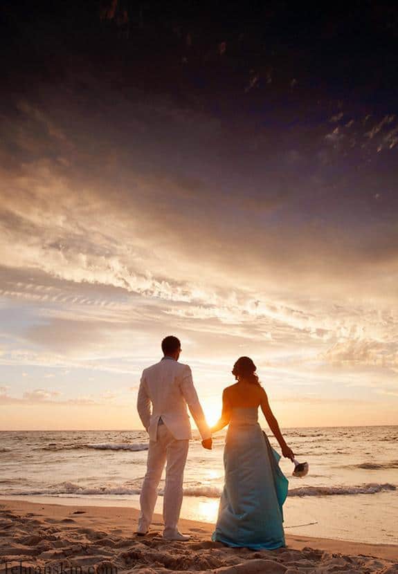 عکس عروسی غروب